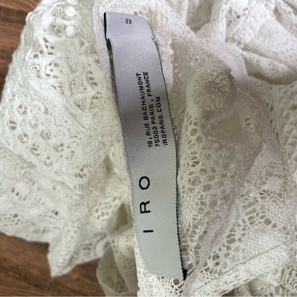 IRO Embroidered Lace Peplum Top in White 42 - Picture 7 of 12